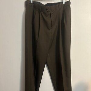 Savane Brown pleated front cuffed pants, size 36/34